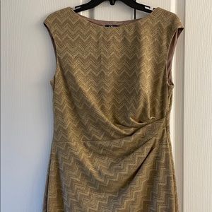 Sleeveless Gold Dress - Size 12
